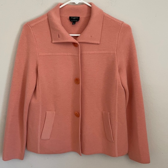Talbots Petite Pure Italian Merino Wool Cardigan Collared Sweater  Cardigan - Picture 1 of 4